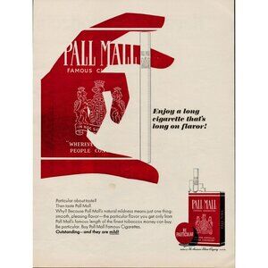 1965 Pall Mall Famous Cigarettes Vintage Print Ad "Be Particular" (L19)